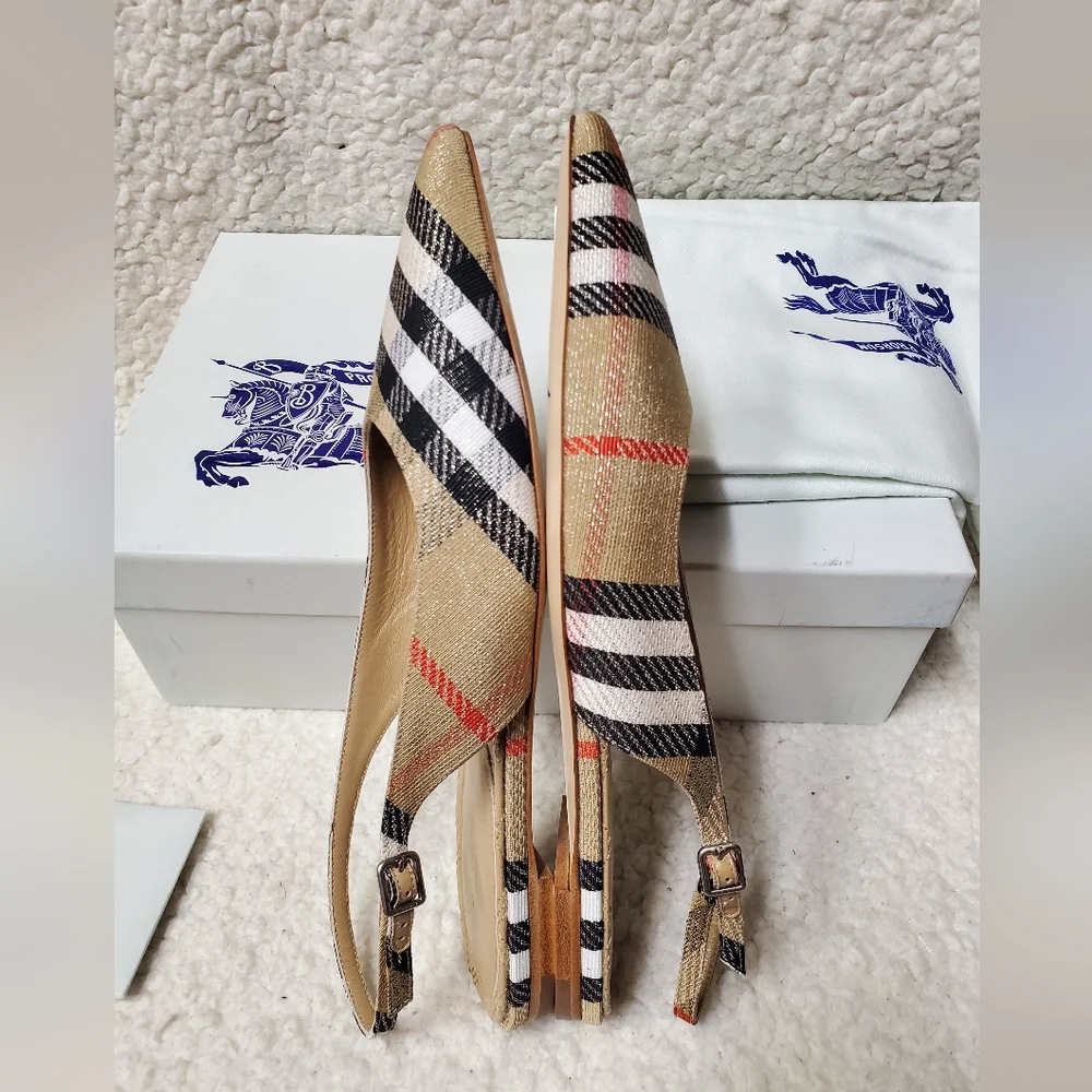 Burberry Birdie Check Slingback Flats - Picture 5 of 11